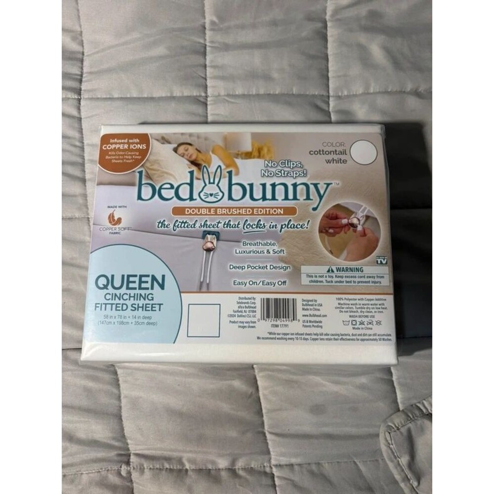 New Bed Bunny As Seen On Tv Queen Size Cinching Fitted Sheet